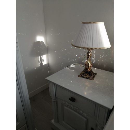 Бронзовая настольная лампа Антик №1 Баден с абажуром в Магнитогорске Гусь Хрустальный